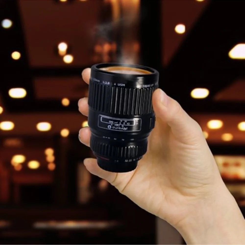 NIB Thumbs Up Camera Lens Shot Glass Set of 3 Home Decor Photographer Gift